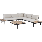 BELLARIVA - Loungeset 5-zits - Gebroken wit - Eucalyptus hout