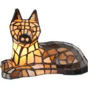 Lumilamp Tiffany Tafellamp Hond 25x13x17 cm Bruin Glas