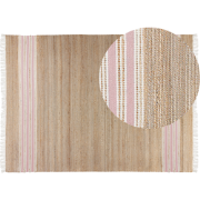 MIRZA - Modern vloerkleed - Beige/Roze -160 x 230 cm - Jute