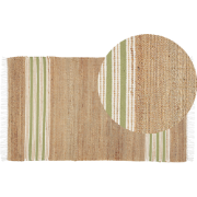 MIRZA - Modern vloerkleed - Beige/Groen - 80 x 150 cm - Jute