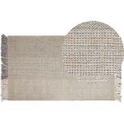 TEKELER - Modern vloerkleed - Lichtgrijs - 80 x 150 cm - Wol