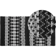 SOKUN - Laagpolig vloerkleed - Zwart - 80 x 150 cm - Leer