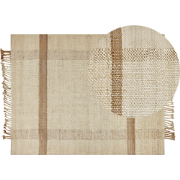 YELMEZ - Modern vloerkleed - Lichtbeige - 140 x 200 cm - Jute
