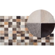 SOKE - Patchwork vloerkleed - Lichtbruin - 200 x 300 cm - Koeienhuid