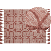 KIRSEHIR - Laagpolig vloerkleed - Lichtrood - 140 x 200 cm - Katoen