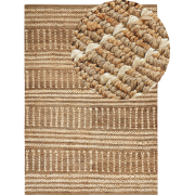 KAMBERLI - Laagpolig vloerkleed - Lichtbeige - 160 x 230 cm - Jute