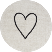 HEART - Laagpolig vloerkleed - Lichtbeige - 140 cm - Katoen