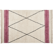 AFSAR - Laagpolig vloerkleed - Lichtbeige - 160 x 230 cm - Katoen