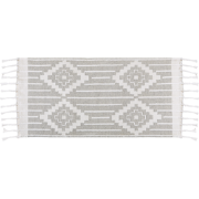 TABIAT - Vloerkleed - Wit/Grijs - 80 x 150 cm - Synthetisch materiaal