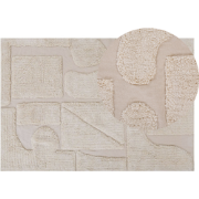 DIYADIN - Laagpolig vloerkleed - Beige - 140 x 200 cm - Katoen