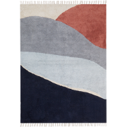 XINALI - Vloerkleed - Donkerblauw - 140 x 200 cm - Katoen