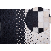 ERFELEK - Patchwork vloerkleed - Zwart - 160 x 230 cm - Leer