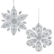 Metaal wit sneeuwvlok 2A 15 cm ornament