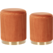 MIRAMAR  - Poef set van 2 - Oranje - Fluweel