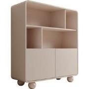 Meubella - Anobo - Boekenkast - Beige - 108x39x121 cm
