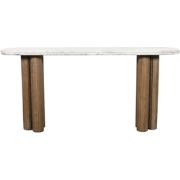 Consoletafel van massief hout en marmer BUREN