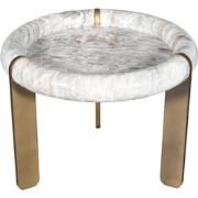 Kleine salontafel van marmer en metaal PROSPER