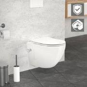 Keramisch wandcloset, 49 cm lang, randloos met bidet, nano-afdichting ...