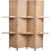 TRAFOI - Roomdivider met 4 panelen - Lichthout - Populierhout