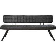 Eetkamerbank Zwart Kunstleer - 180cm - Kruisstiksel