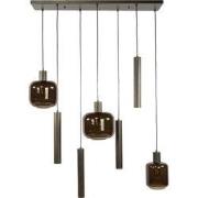 Hanglamp Bruin Glas - 7-Lichts - 105x35x150cm - Bronza Mix