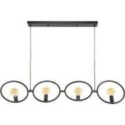 Hanglamp Zwart Metaal - 4-Lichts - 30x130x150cm - Loop