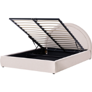 MOUZON - Bed met opbergruimte - Lichtbeige - 160 x 200 cm - Stof