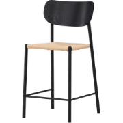 Rian barkruk met rotan zitting zwart - 67 cm