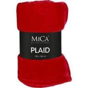 Mica Decorations Famke Fleece Plaid - L180 x B130 cm - Rood