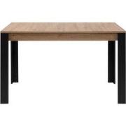 Uitschuifbare eettafel van 100 tot 150 cm, decor artisan eik en zwart ...