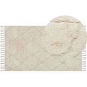 SILCHAR - Laagpolig vloerkleed - Lichtbeige - 80 x 150 cm - Katoen