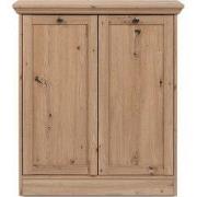 Buffet 2 portes et 2 tablettes avec poignées boutons en métal L80 cm -...
