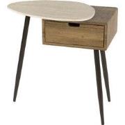 Nachtkastje Hout/Travertin - 60x35x60cm - Travino Links