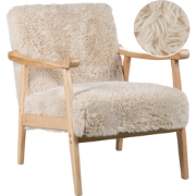 LEKNES - Fauteuil - Lichtbeige - Kunstbont
