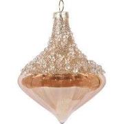 Clayre & Eef Kerstbal Ø 8x10 cm Beige Glas