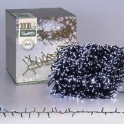 LED-clusterlichtketting 39 m, 3000 LED's koud wit, met timer en 8 lich...