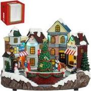 Village scenery with tree battery operated l31,5xb22xh22 cm