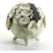 Villa Pottery  Groene schelpenvaas Suus - D17xH17