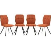 Set van 4 stoelen in stof met zwarte metalen poten L47 cm - MERY