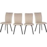 Set van 4 stoelen in stof met zwarte metalen poten L47,5 cm - PRETTY