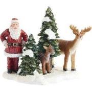 Santa and deers - l8,5xw8xh8,5cm