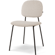 Jasmijn eetkamerstoel bouclé beige - zwart onderstel