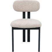 Eetkamerstoel Beige/Zwart - 51x53x81cm - Noor - Set van 2