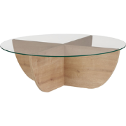Mesa de centro com tampo de vidro Ø90 cm - NINA