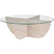 Mesa de centro com tampo de vidro Ø90 cm - NINA