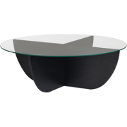 Mesa de centro com tampo de vidro Ø90 cm - NINA