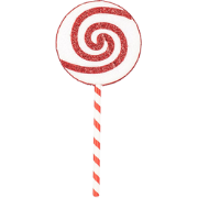 Christmas Decoration - Lolly Pop - Foam - White/Red - 25x63cm