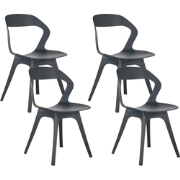 LACHANIA- Tuinstoel set van 2 - Pastelzwart - Polypropyleen