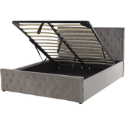 AMIENS  - Bed met opbergruimte - Grijs - 140 x 200 cm - Fluweel