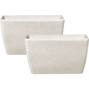 BARIS - Bloempot set van 2 - Lichtbeige - Groot - Stenenmix